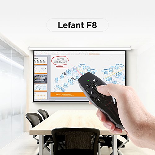 Lefant F8 Wireless Presenter with Red Laser Pointer 2.4GHz Remote USB Presentation Clicker with Scroll Wheel for PPT Keynote Presentation
