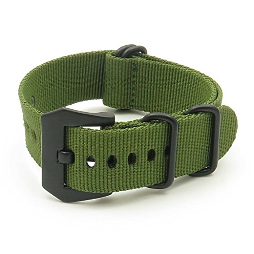 StrapsCo Ballistic Nylon Watch Strap w/ Matte Black Pre-V Buckle