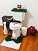 4 Pcs Christmas Santa Bathroom Toilet Seat Cover and Rug Set - Green Snowman
