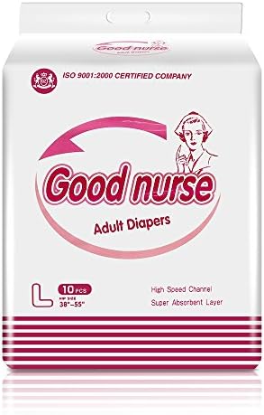 Adult disposable diaper Heavy absorbency——Good nurse(M/L) (2018 new design) No sliding sideways leak protection and super absorption diapers,10pcs/bags (L)