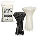 Owl Tools 8 inch Zip Ties Bulk Pack of 1000-50lb Strength - 8inches Cable Ties in Black and White