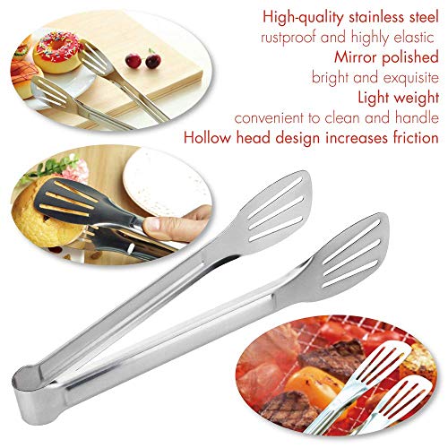 Tonmidej 4Pcs 9-Inch Cooking Tongs, Stainless Steel Serving Tongs for Barbecue, Cooking, Salad, Grilling, Serving and Frying - Thumbnail 2