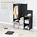 Tespo portable clothes wardrobe closet storage organizer with doors 12cubes,black,white