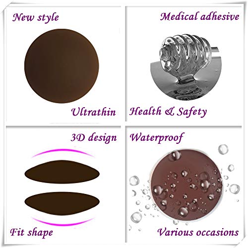 Nipple Covers Brown Dark Cocoa Breast Petals Reusable Adhesive Silicone Pasties 4 Pairs