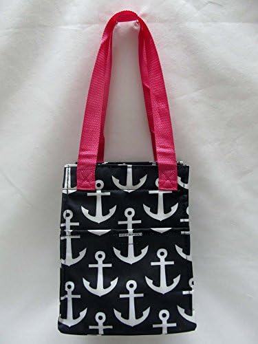 Cooler Bag Insulated Lunch Bag Portable Carry Storage Lunch Tote Bag (Anchors Black &amp; Pink)