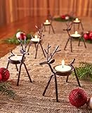 Set of 6 Reindeer Tea Light Holders