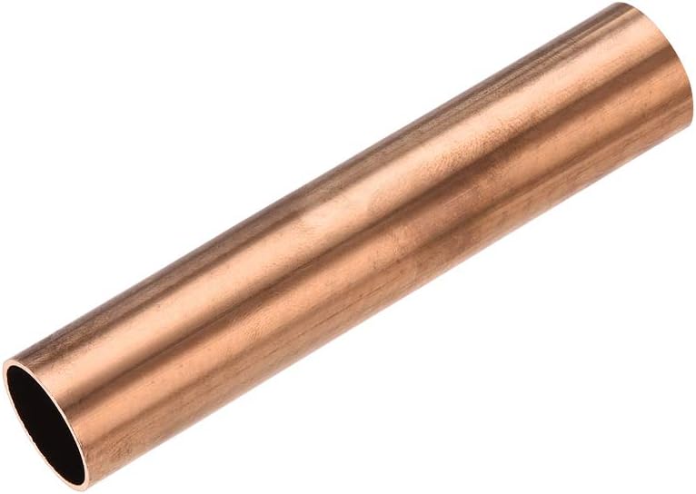 Sourcing Map Copper Round Tube 20mm OD 1mm Wall 100mm Length