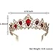 Sweet Princess Pink Crowns for Women Girls Crystal Rhinestone Queen Costume Party Festival Wedding Tiaras Headbands (Gold Red)