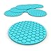 Glogex Blue Silicone Drink Coaster Set of 8, Prevents Furniture and Tabletop Damages, Absorbs Spills and Condensation
