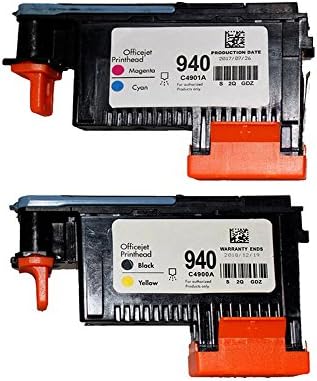 Wolfgray 2Pack 940 Black/Yellow &amp; Cyan/Magenta Printhead Remanufactured C4900A C4901A Premium Long-life New Chip for Officejet Pro 8000 8500 8500A 8500A Plus 8500A Premium
