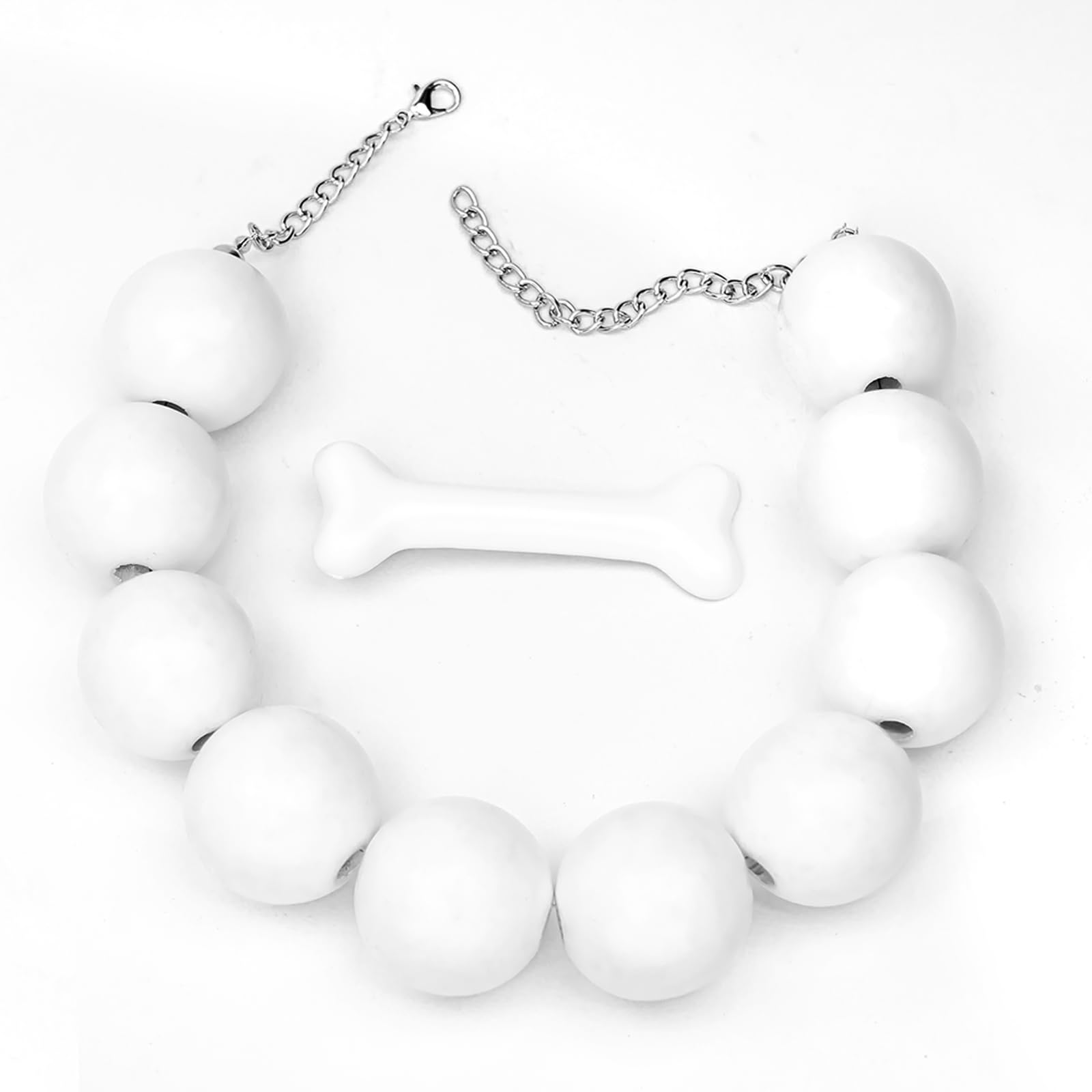 Photo 1 of Cave Woman Costumec White Hunky Hairpin With Bone Beaded Necklace Dino Costume Accessorise