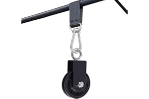 Taeku Cable Pulley, Silence Smooth Detachable Rotation Traction Wheel LAT Pulley System Attachment DIY Lifting Blocks Hoists for Home Projects Clothesline Shop Lifts (3.54in)