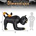 Halloween Haunters 6 Foot Long Inflatable Scary Black Cat Yard Prop Decoration Animated Rotating Turning Shaking Head Flashing Red LED Eyes - Pouncing Indoor Outdoor Lawn Blow Up Haunted House Party