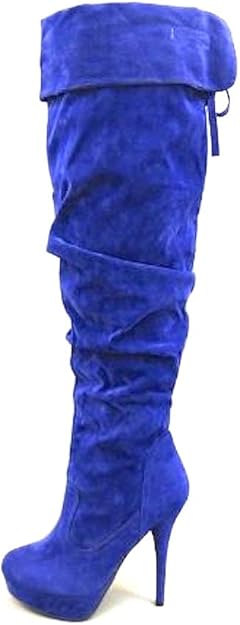 cobalt blue thigh high boots