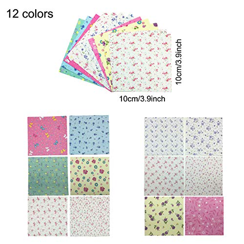 Wartoon 338 Pcs Origami Paper 288 Sheets Origami Paper and 50 Luminous Origami Paper with Googly Wiggle Eyes Scissors Needle Thread