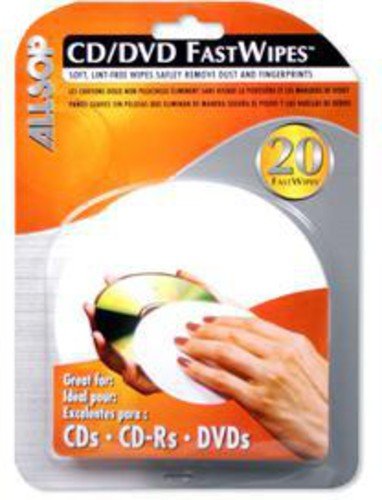 Allsop CD and DVD FastWipes, lint-free wipes for cleaning DVD, CD, PS1, PS2, XBOX & XBOX 360 Discs (Best Way To Clean Ps1 Discs)