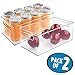 mDesign Deep Plastic Kitchen Storage Organizer Container Bin for Pantry, Cabinet, Cupboard, Shelves, Fridge, or Freezer - Holds Dry Goods, Sauces, Condiments, Drinks, 2 Pack, Clear