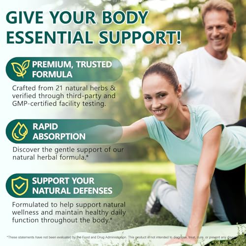 Lymph System Support Supplement 240 Softgels- 21-in-1 Herbal Blend Lymphatic Supplement with Dandelion, Burdock Root - Support Immune & Healthy Energy Levels, Promotes Internal Circulation