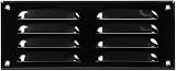 EUROPLAST Black Metal Air Vent Grille Cover 260x105mm Insect Mesh Ventilation