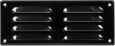 EUROPLAST Black Metal Air Vent Grille Cover 260x105mm Insect Mesh Ventilation