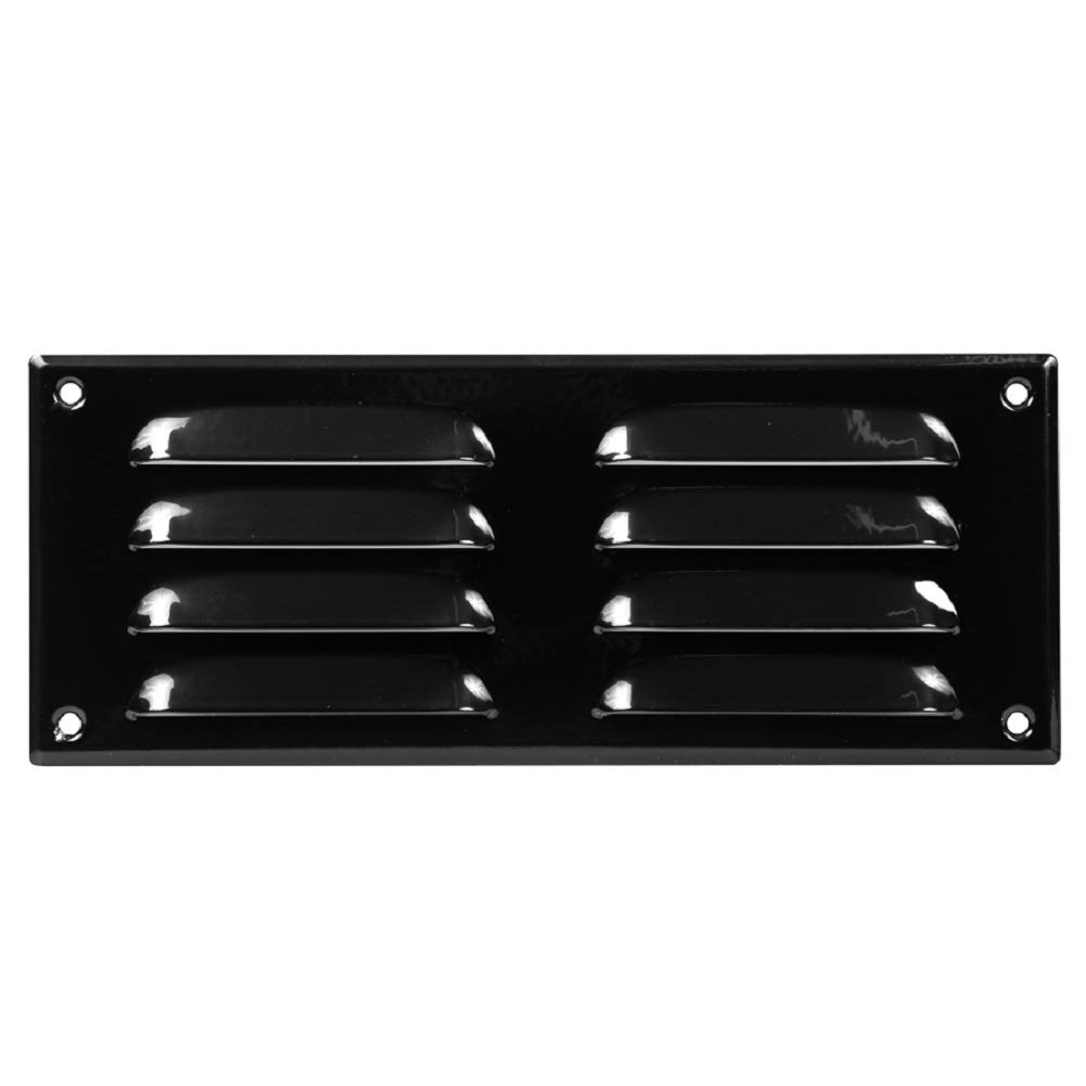 260x105mm / 10x4" inch Black Metal Air Vent Grille Cover with Insect Mesh - Ventilation Cover