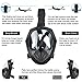 Snorkel Mask Foldable - Greatever 180° Panoramic View Free Breathing Full Face Snorkeling Mask with Camare  Mount, Dry Top Set Anti-fog Anti-leak for Adults & Kids, Black Color& L-XL Size 