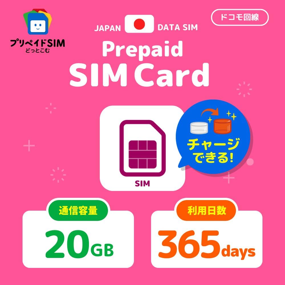 プリペイドSIMどっとこむ プリペイドSIM 20GB 365日の商品画像