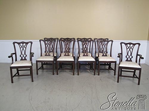 Set Of 10 Henkel Harris Model #107 Chippendale Mahogany Dining Room Chairs ~ NEW