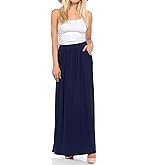 Pastel by Vivienne Women's Maxi Skirt with Elastic Waistband and Pockets
