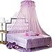 HOSL Round Lace Curtain Dome Bed Canopy Netting Princess Net (Purple)