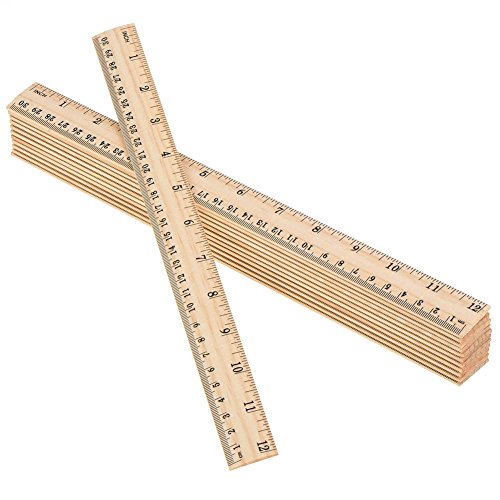 AhlsenL 10 Pack Wood Ruler Set Wooden Measuring Rulers for School and Office Easy to Read 12 inch