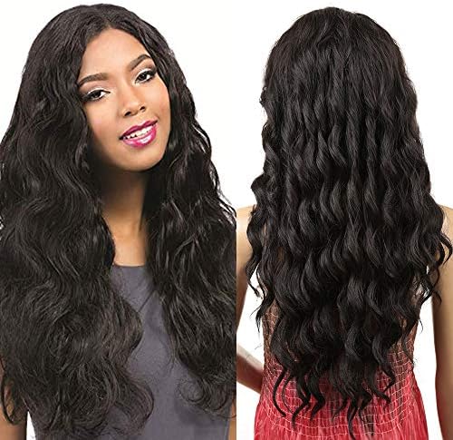 Synthetic Wigs for Women long Wavy Lace Front Wig Side Parting Heat Resistant Replacement Wigs Natural Hair African American Wigs (8011#4)