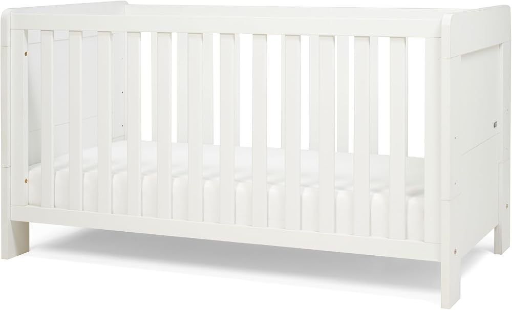 Tutti Bambini Alba Cot Bed Bundle White 140x70 with Eco-Fibre Mattress