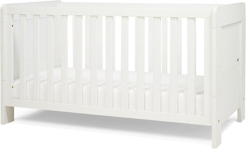 Tutti Bambini Alba Cot Bed Bundle White 140x70 with Eco-Fibre Mattress