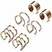 Jstyle 3Pairs Stainless Steel Ear Cuff Set Non-Piercing Cartilage Cuff Earring for Women,RG