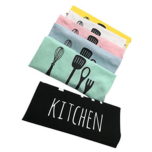 100% Cotton Cooking Kitchen Aprons Restaurant Apron for Women Men Chef,Waterproof Kitchen Apron with Big Pockets Adjustable Bib for Cooking, Crafting, Gardening Restaurant 5 Color