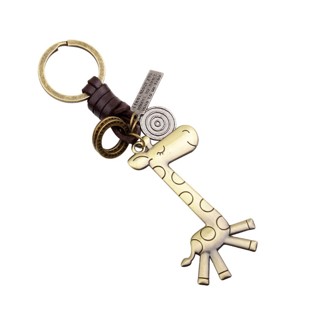 LKMY Father's Day Gift Keyring Key Ring Personalized Jewelry Set - Keychain with Pet Animalia Alloy/Leather Present for Son Children Family Women