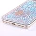 SUPVIN Bling Glitter Sparkle Shiny Liquid Phone Case for Girls Women Floating Bumper Cute Case with Rhinestone Diamond [TPU+PC] Compatible for iPhone 7 Plus/iPhone 8 Plus(Blue)
