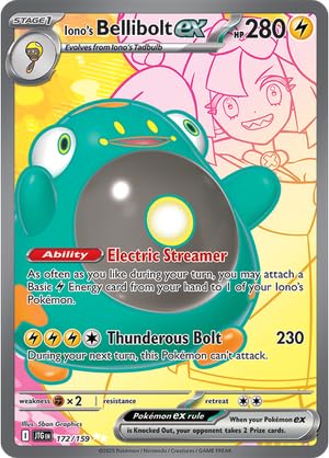 Photo 1 of Pokemon - Iono’s Bellibolt ex 172/159 – Journey Together – Full Art Ultra Rare – Foil Single Card