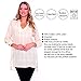 PatiskhaLife Women Blouses - ¾ Sleeve Button Down Collared Shirts - Office, Casual and Formal (Naturel, Small)