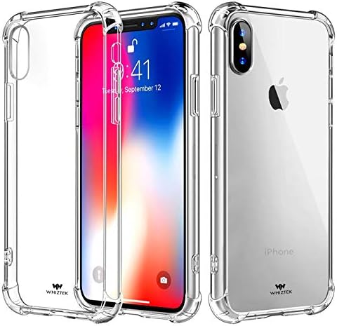 WHIZTEK iPhone XS Max Case. Ultra Slim Clear Case Protector with Reinforced Corners. Soft Silicone TPU Edge with Strong Hard Backing. Anti-Scratch Shockproof – Full Coverage