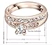 Gold Plated Ring, Round Cut Cubic Zirconia CZ Engagement Wedding Ring Set For Women-Rose Gold Size 7
