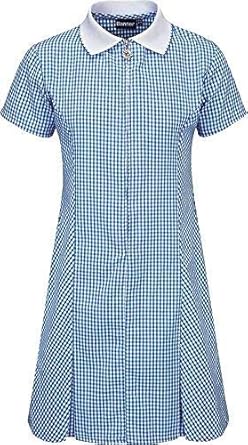 blue check summer school dress