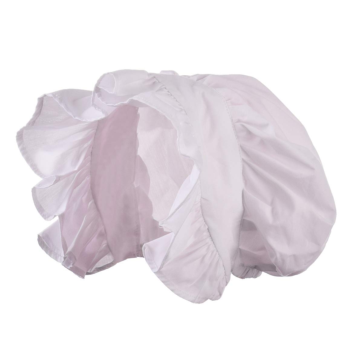 COSDREAMER Womens Victorian Bonnet Pioneer Colonial Pilgrim Bonnet Oversized Bonnet (White-B)