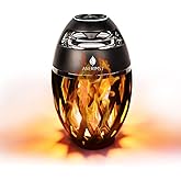 Outdoor Bluetooth Speaker with Flame Atmosphere, Electronics Gifts for Men, Women, Cool Gadgets for Porch Garden Parties, BT5.0, 5W Stereo Sound, Waterproof Wireless Speaker with Led Torch Light
