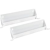 Rev-A-Shelf Tip-Out Accessory Organizer Tray for Kitchen / Bathroom Drawers with Heavy Duty Tab Stops, 14 Inch, White, 2-Pack