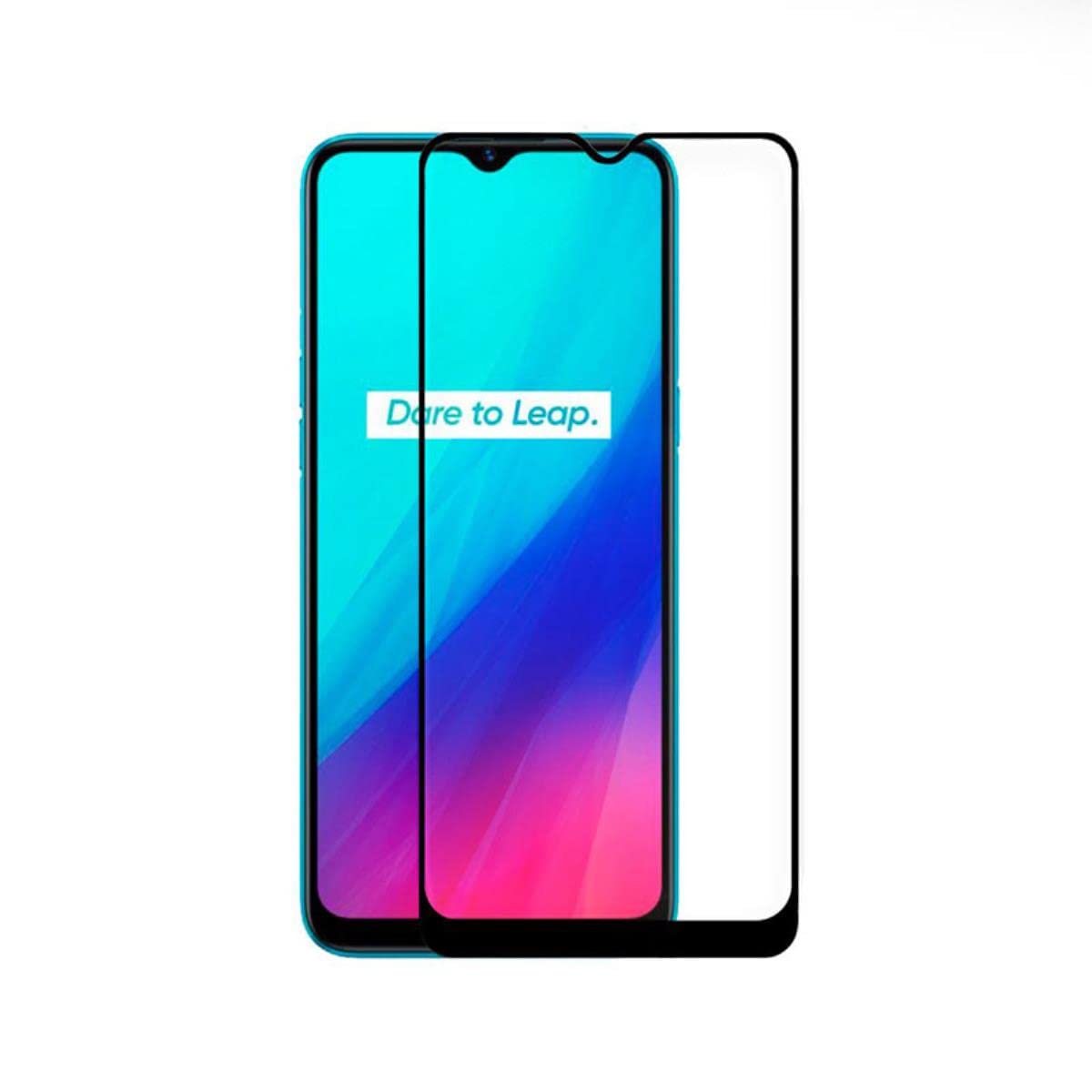 Cool Tempered Glass Screen Protector for Realme C3 (Full 3D Black)