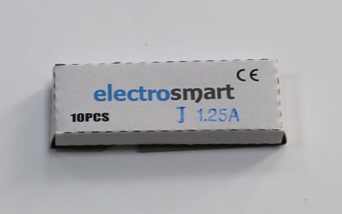 electrosmart Pack of 10 1.25A T1.25A 20mm x 5mm Glass Fuse 250v Slow Blow/Time Lag/Delay - Image 3