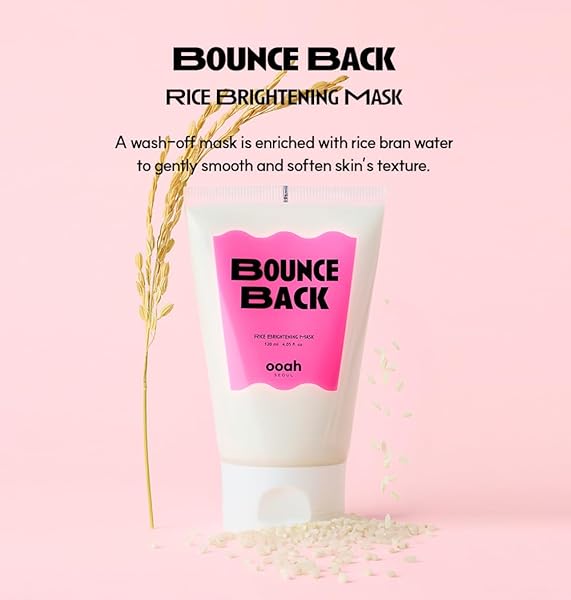 OOAH SEOUL BOUNCE BACK BRIGHTENING RICE FACE MASK | KOREAN SKINCARE FOR RADIANCE & ELASTICITY | HYDRATING & FIRMING WITH NIACINAMIDE & GLUTATHIONE | 120ML 4.05FL.OZ