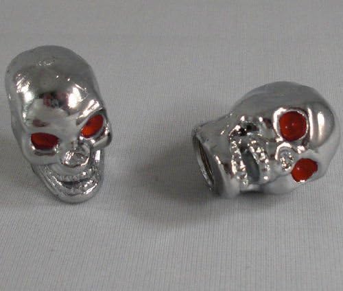 KUSTOM KAPZ CHROME SKULL VALVE CAP tire wheel stem custom dirt car honda bike fx